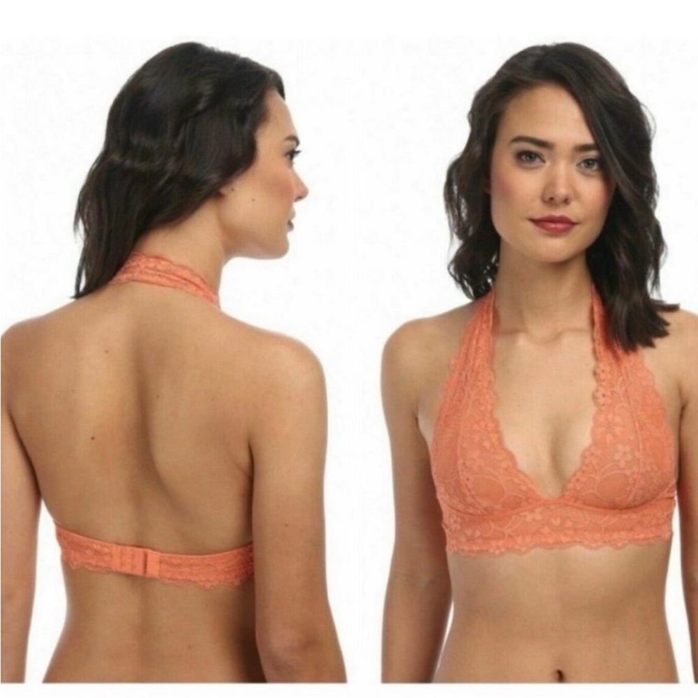 Free People Lace Halter Neck Bralette Size Medium